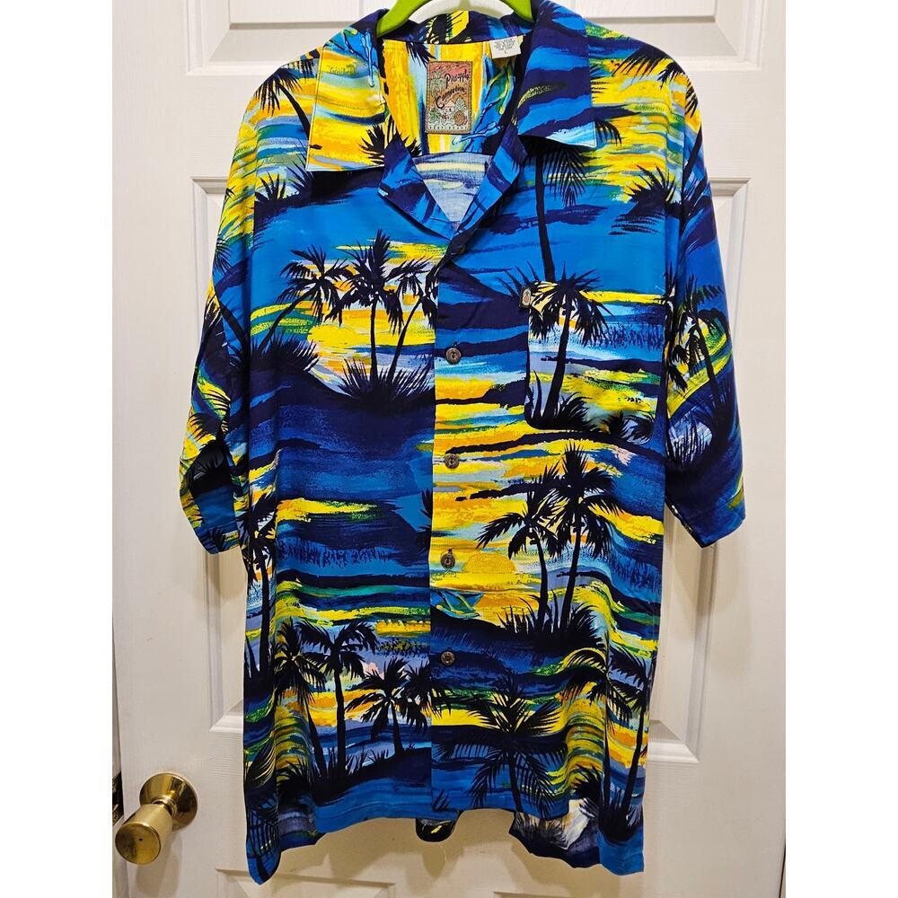 VTG Pineapple Connection Mens Size Large Hawaiian Shirt Tropical Multicolor